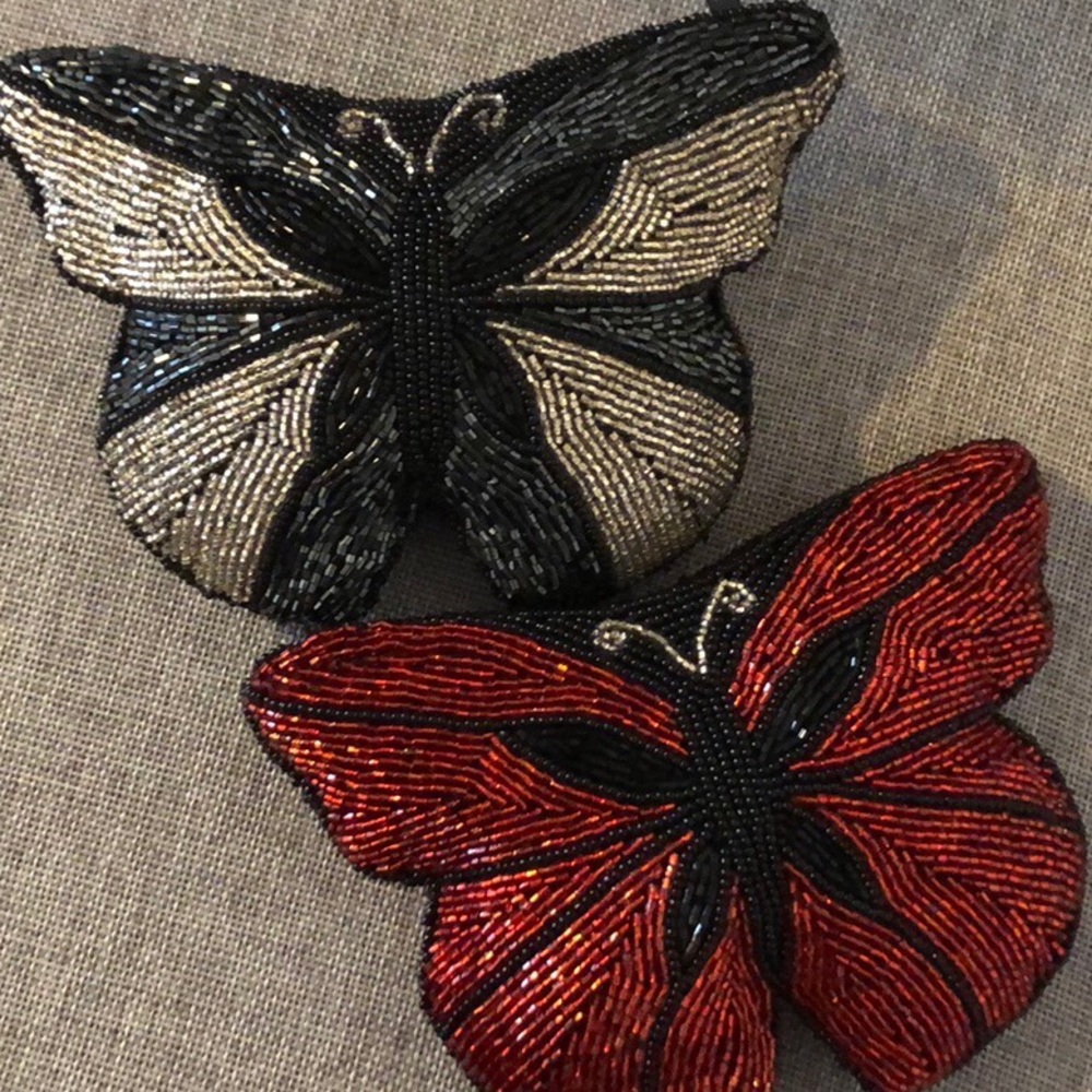 2 Vintage Neiman Marcus Butterfly Coin Purses